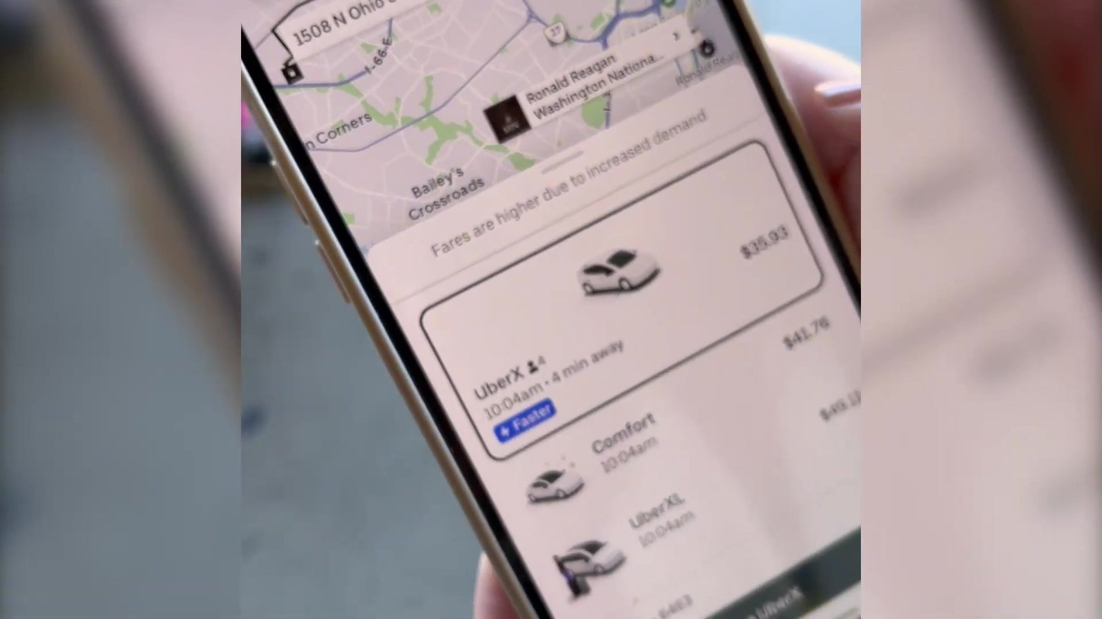 Tela do Uber com o pagamento feito pelo cartão Nomad via Apple Pay
