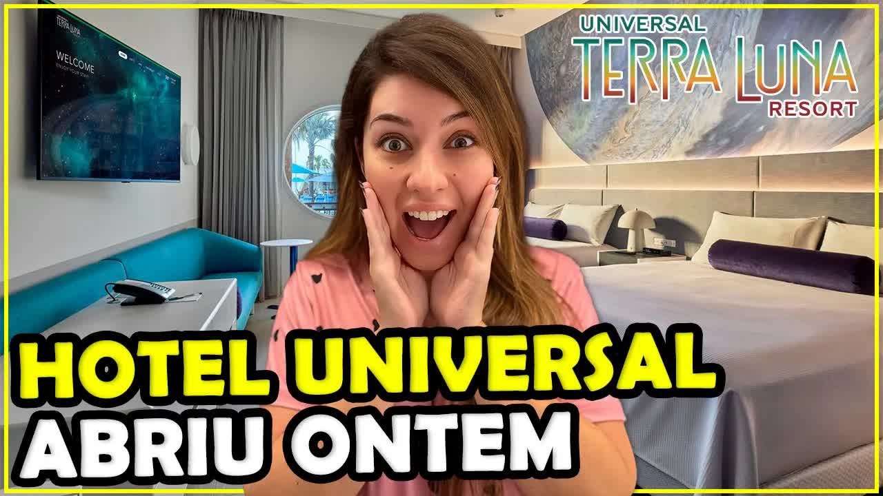 Gabi no quarto do Terra Luna, hotel da Universal Orlando, no dia seguinte à inauguração