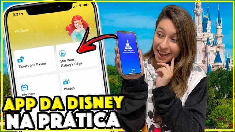 Aplicativo My Disney Experience aberto no celular nos parques da Disney